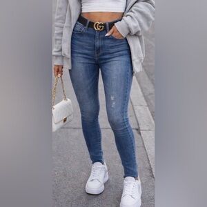 High Rise Blue Jeans Women Size 10 Stretch Skinny Denim Pants